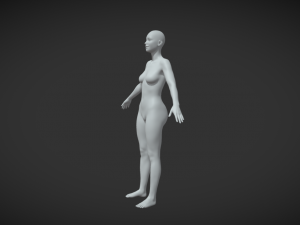Craft Your Characters with Precision Female Body Base Mesh A-Pose 3D Model