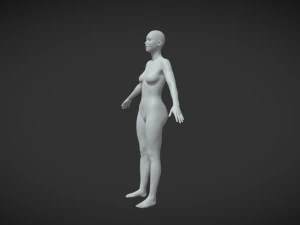 使用精准的女性身体基础网格 A 字姿势打造您的角色 3D 模型