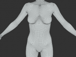 Craft Your Characters with Precision Female Body Base Mesh A-Pose 3D Model