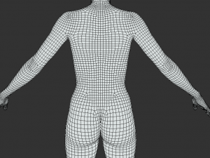 Craft Your Characters with Precision Female Body Base Mesh A-Pose 3D Model