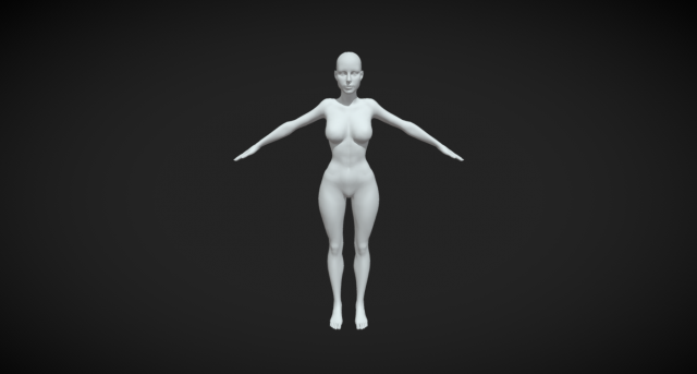 Elevate Your Artistry Female Body Base Mesh A-Pose for Digital Creation 3D Model .c4d .max .obj .3ds .fbx .stl .blend 