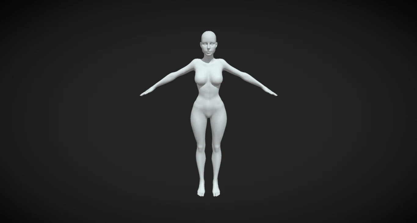 Eleve sua arte em malha de base corporal feminina para cria&ccedil;&atilde;o digital Modelo 3D .c4d .max .obj .3ds .fbx .stl .blend 