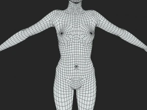 Unleash Your Creative Vision Female Body Base Mesh A-Pose 3D Model