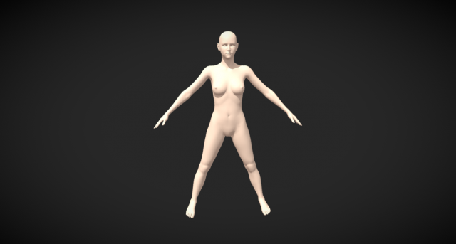 Embrace Artistic Freedom Female Body Base Mesh A-Pose 3D मॉडल .c4d .max .obj .3ds .fbx .stl .blend 