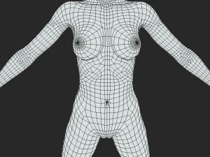 Embrace Artistic Freedom Female Body Base Mesh A-Pose 3D Model