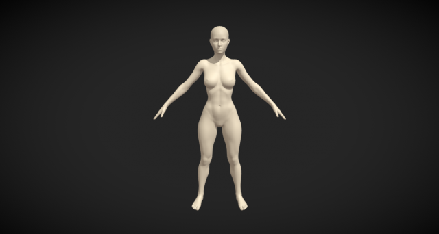 Elevate Your Creations Female Body Base Mesh A-Pose 3Dモデル .c4d .max .obj .3ds .fbx .stl .blend 