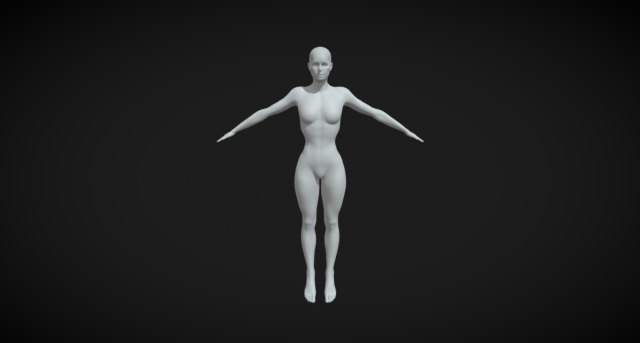 Embrace Creativity Female Body Base Mesh A-Pose 3Dモデル .c4d .max .obj .3ds .fbx .stl .blend 