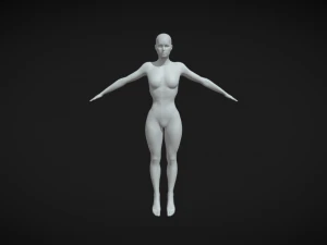 Merangkul Kreativitas Tubuh Wanita Base Mesh A-Pose Model 3D
