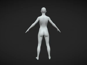 Elevate Your Digital Art Female Body Base Mesh A-Pose 3D Model