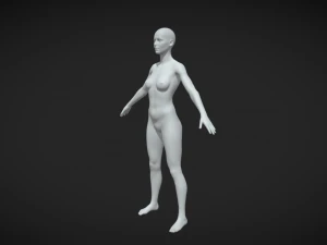 Elevate Your Digital Art Female Body Base Mesh A-Pose 3D Model
