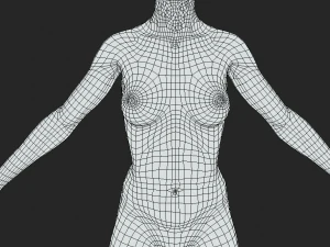 Elevate Your Digital Art Female Body Base Mesh A-Pose 3D Model