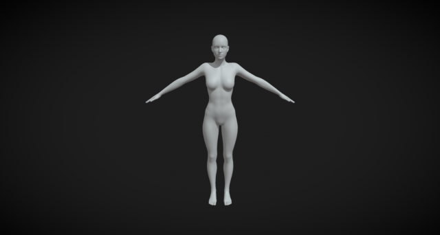 Sculpting Strength and Elegance Female Fit Body Base Mesh A-Pose Model 3D .c4d .max .obj .3ds .fbx .stl .blend 
