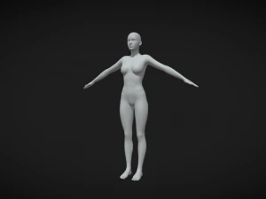 Sculpting Strength and Elegance Female Fit Body Base Mesh A-Pose 3D Model