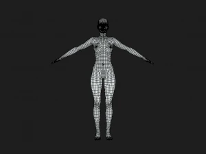 Sculpting Strength and Elegance Female Fit Body Base Mesh A-Pose 3D Model