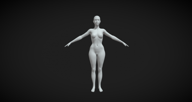 Embodying Strength and Elegance Female Fit Body Base Mesh A-Pose Modello 3D .c4d .max .obj .3ds .fbx .stl .blend 