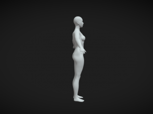 Embodying Strength and Elegance Female Fit Body Base Mesh A-Pose Modello 3D