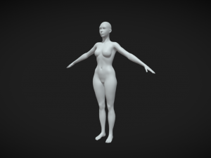 Embodying Strength and Elegance Female Fit Body Base Mesh A-Pose Modello 3D