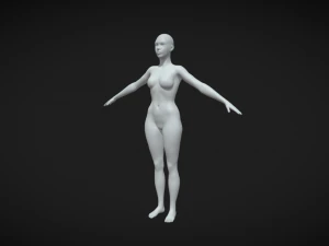 Verk&ouml;rpert St&auml;rke und Eleganz. Female Fit Body Base Mesh A-Pose 3D Modell