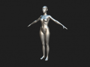 Embodying Strength and Elegance Female Fit Body Base Mesh A-Pose Modello 3D