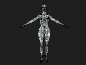 Embodying Strength and Elegance Female Fit Body Base Mesh A-Pose Modello 3D