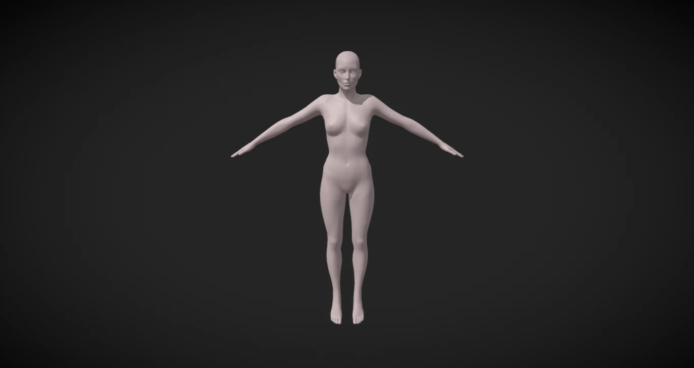 Embodying Realism Realistic Female Body Base Mesh 3D Model .c4d .max .obj .3ds .fbx .stl .blend 