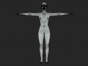 Foundation of Feminine Form Women Body Base Mesh in T-Pose Modèle 3D