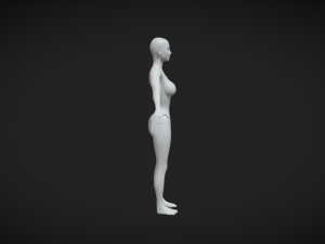 Sleek and Stylish Slim Women Body Base Mesh in A-Pose 3D-Modell