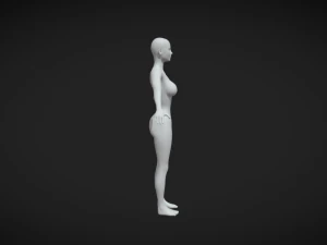 Maille de base de corps mince et &eacute;l&eacute;gante pour femmes en pose A Modèle 3D