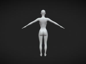 Sleek and Stylish Slim Women Body Base Mesh in A-Pose 3D-Modell