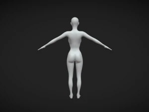 Maille de base de corps mince et &eacute;l&eacute;gante pour femmes en pose A Modèle 3D