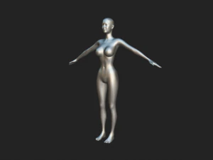 Maille de base de corps mince et &eacute;l&eacute;gante pour femmes en pose A Modèle 3D