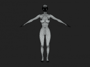 Sleek and Stylish Slim Women Body Base Mesh in A-Pose 3D-Modell