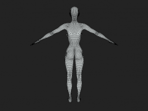 Sleek and Stylish Slim Women Body Base Mesh in A-Pose 3D-Modell