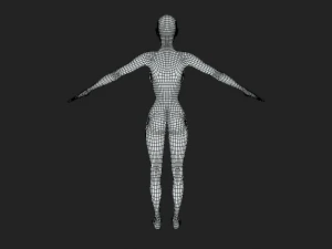 Maille de base de corps mince et &eacute;l&eacute;gante pour femmes en pose A Modèle 3D
