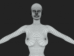 Sleek and Stylish Slim Women Body Base Mesh in A-Pose 3D-Modell