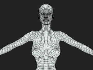 Maille de base de corps mince et &eacute;l&eacute;gante pour femmes en pose A Modèle 3D