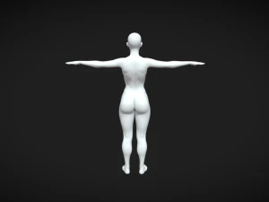 Exquisite Precision High Detailed Women Fit Body Base Mesh in T-Pose 3D Model