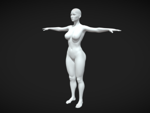 Exquisite Precision High Detailed Women Fit Body Base Mesh in T-Pose Model 3D