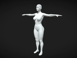 Exquisite Precision High Detailed Women Fit Body Base Mesh in T-Pose 3D Model