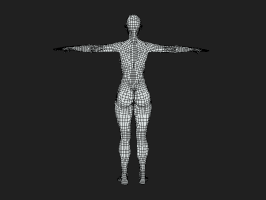 Exquisite Precision High Detailed Women Fit Body Base Mesh in T-Pose Model 3D