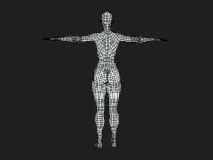 Exquisite Precision High Detailed Women Fit Body Base Mesh in T-Pose 3D Model