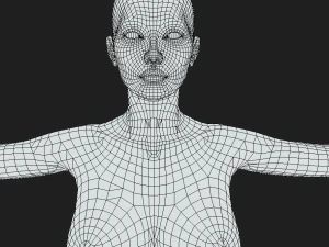 Exquisite Precision High Detailed Women Fit Body Base Mesh in T-Pose 3D Model