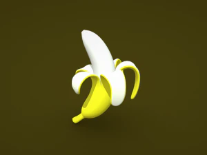 Banana naturalmente atraente Modelo 3D