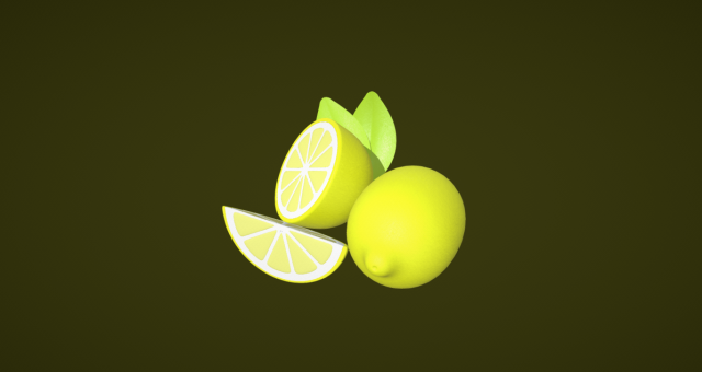 Zesty Freshness Lemon 3D Модель .c4d .max .obj .3ds .fbx .stl .blend 