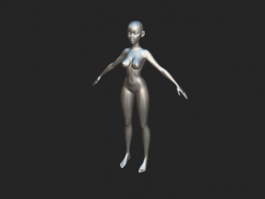 Graceful Simplicity Slim Women Body Base Mesh in A-Pose Modelo 3D
