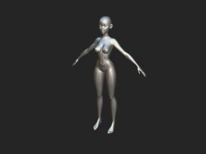 Graceful Simplicity Slim Women Body Base Mesh in A-Pose 3D Model