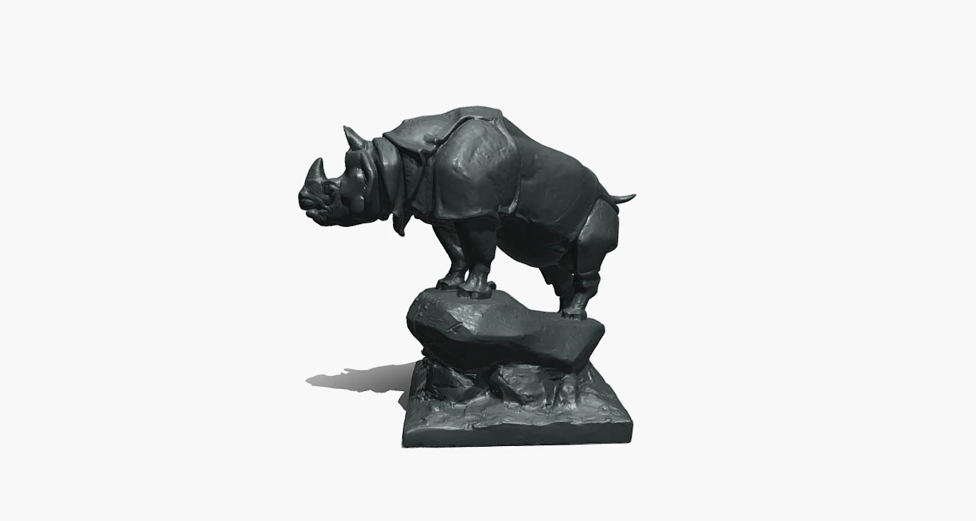 Est&aacute;tua da Majestosa For&ccedil;a Le Rhinoceros Modelo 3D .c4d .max .obj .3ds .fbx .stl .blend 