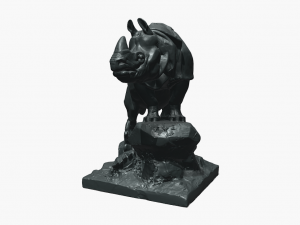 Majestic Strength Le Rhinoceros Statue Modelo 3D