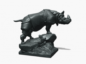 Majestic Strength Le Rhinoceros Statue Modelo 3D