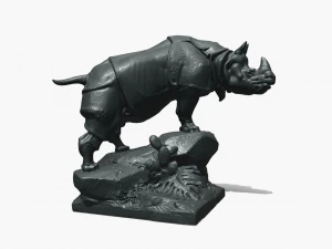 Est&aacute;tua da Majestosa For&ccedil;a Le Rhinoceros Modelo 3D